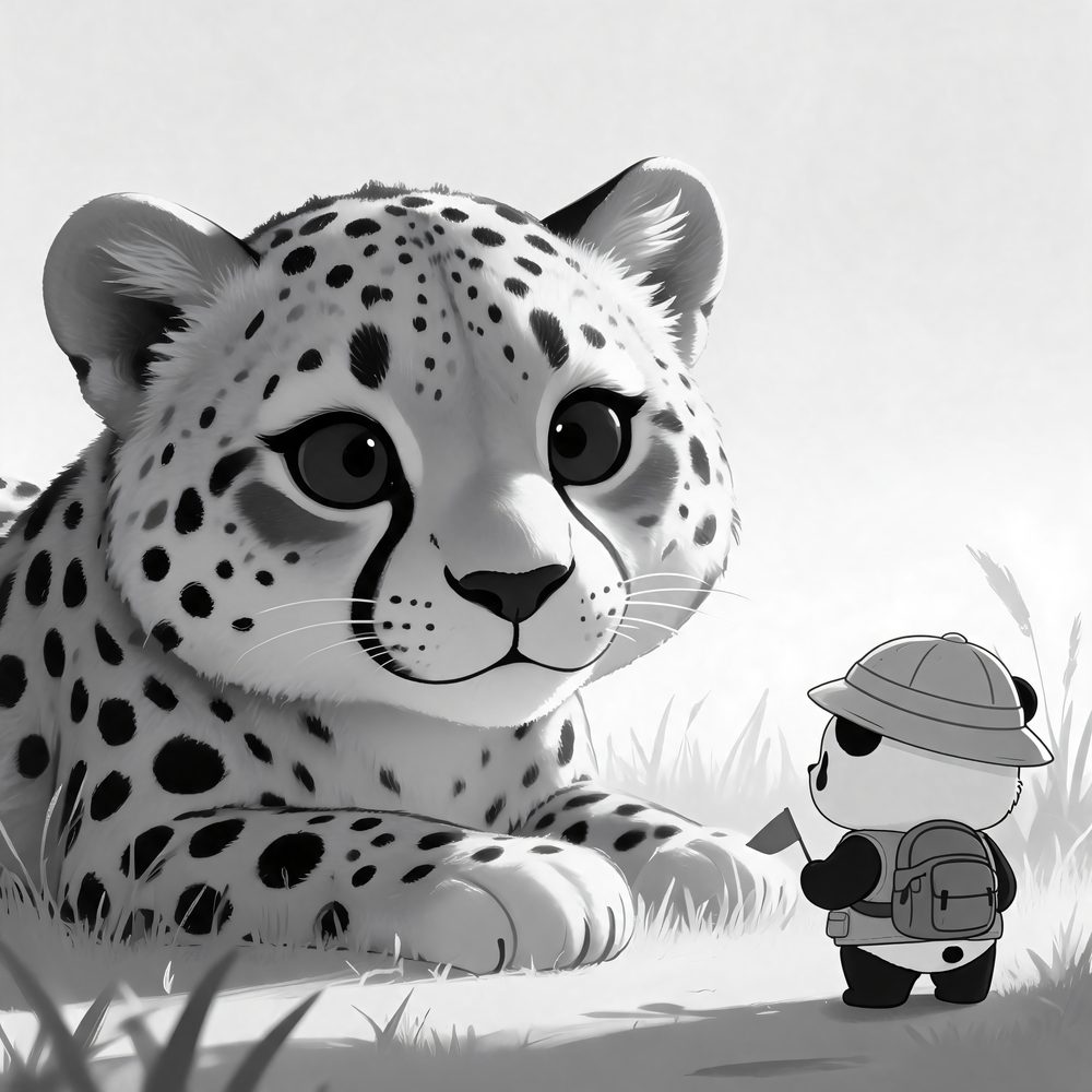 Free printable cheetah coloring page — click to download PDF
