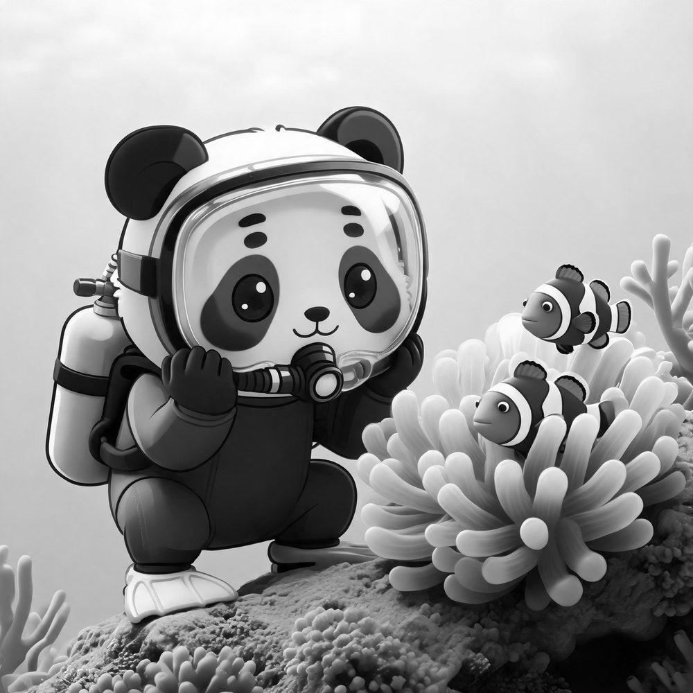 Clownfish and anemone ocean coloring page