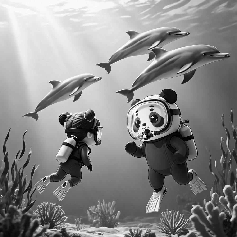Dolphin escort ocean coloring page