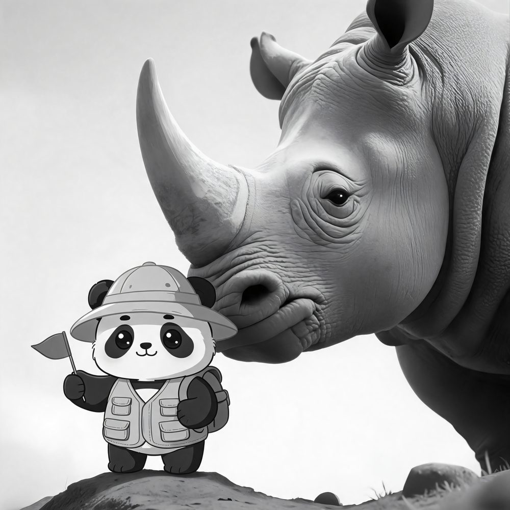 Rhino safari coloring page